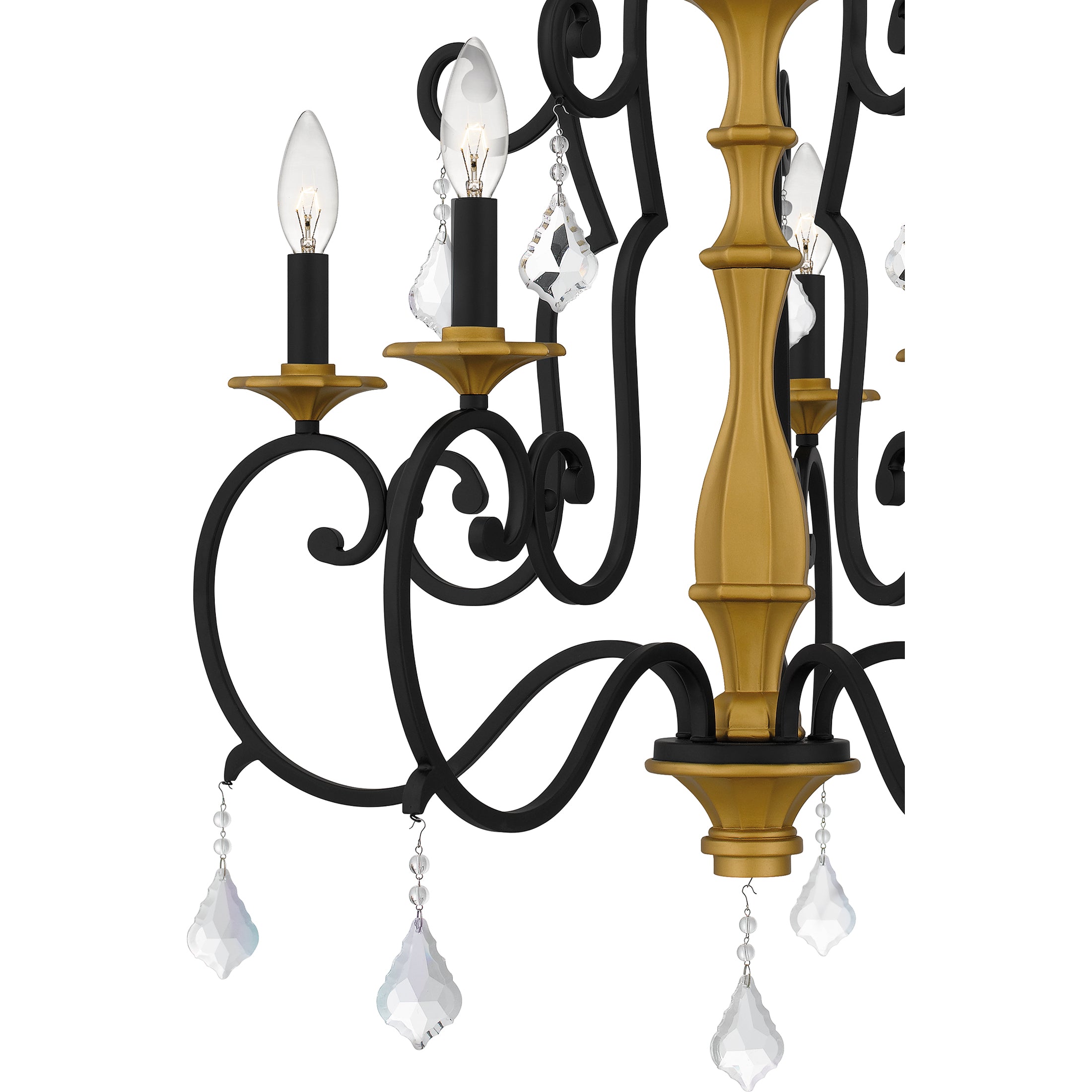 Quoizel Althea Chandelier lustr matná černá s krystaly