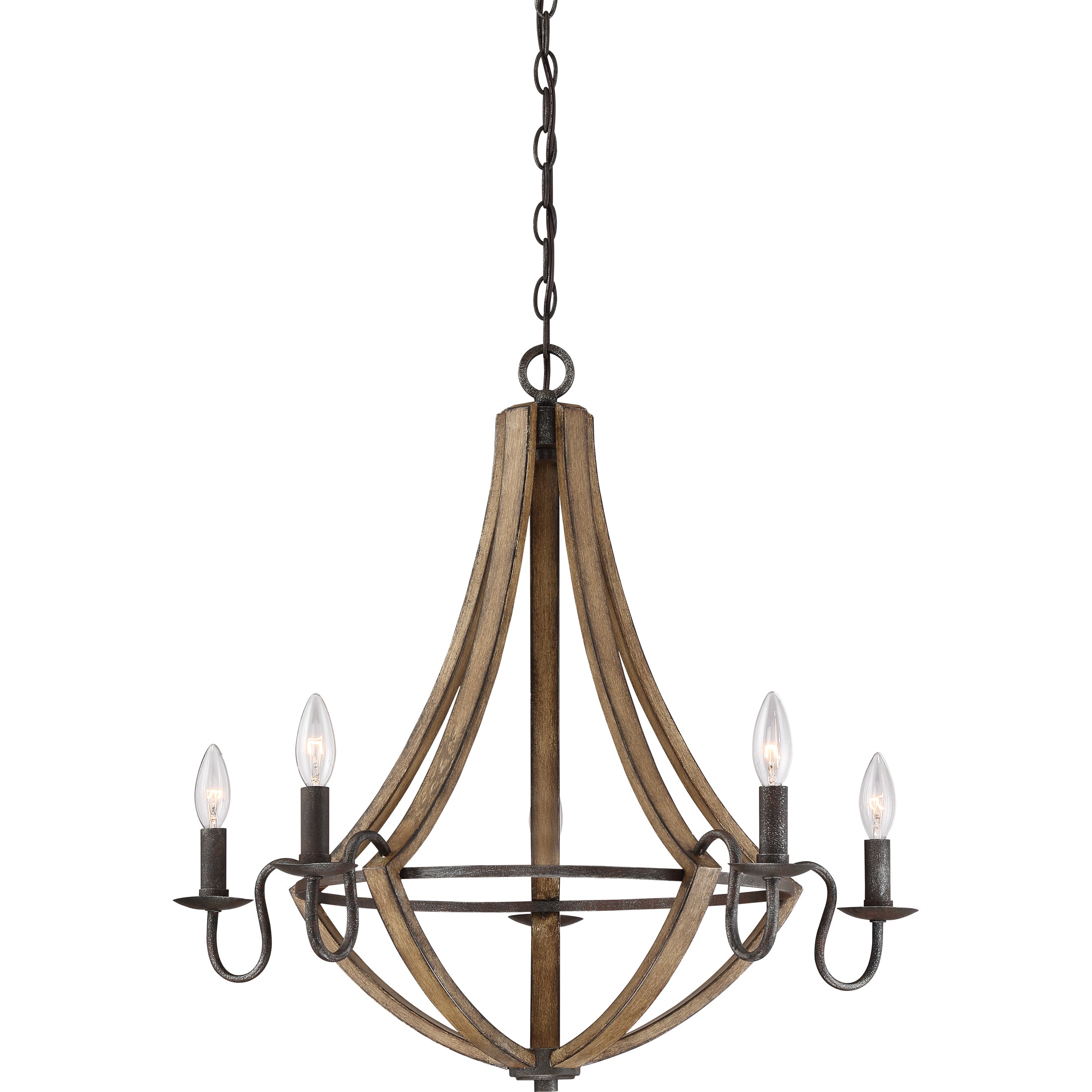 Quoizel Shire lustr rustic black 5 světel