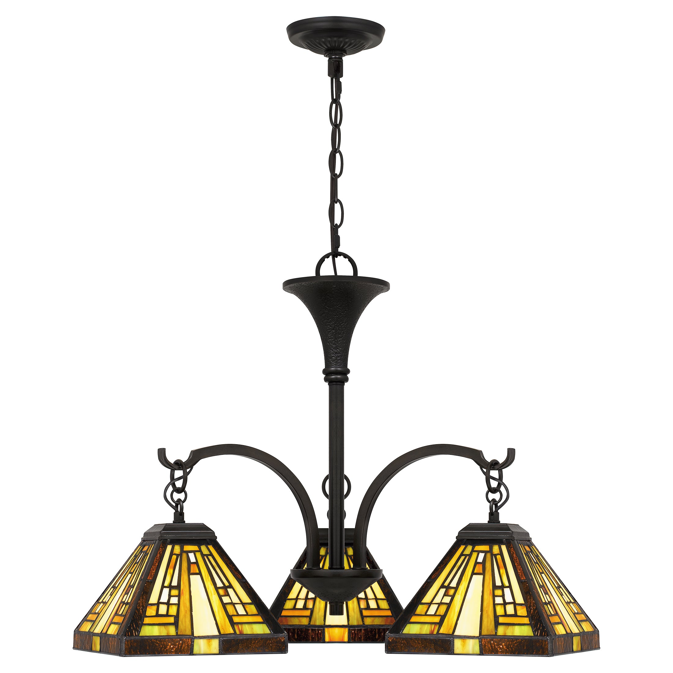 Quoizel Stephen Chandelier lustr vitrážový bronzový
