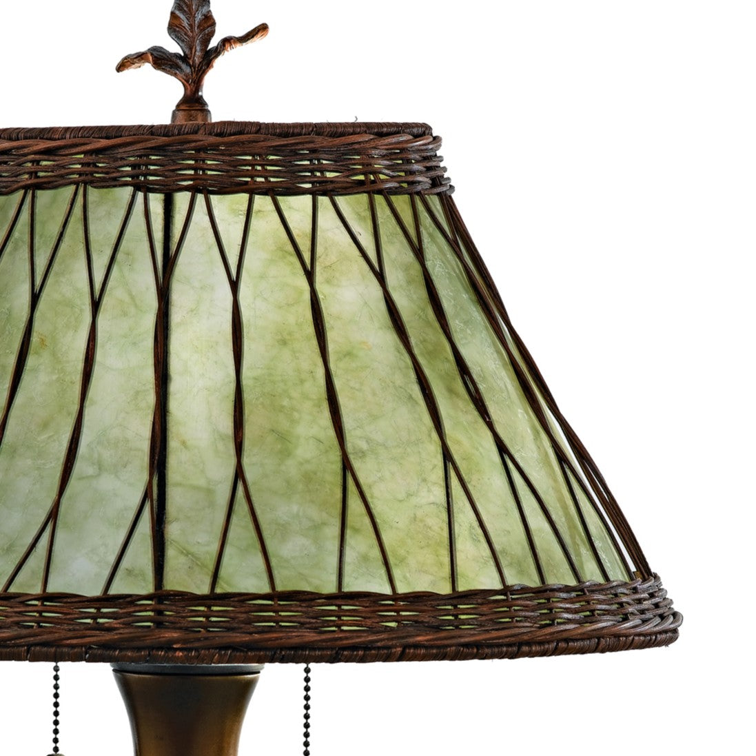 Quoizel Highland stolní lampa zelená přírodní materiál