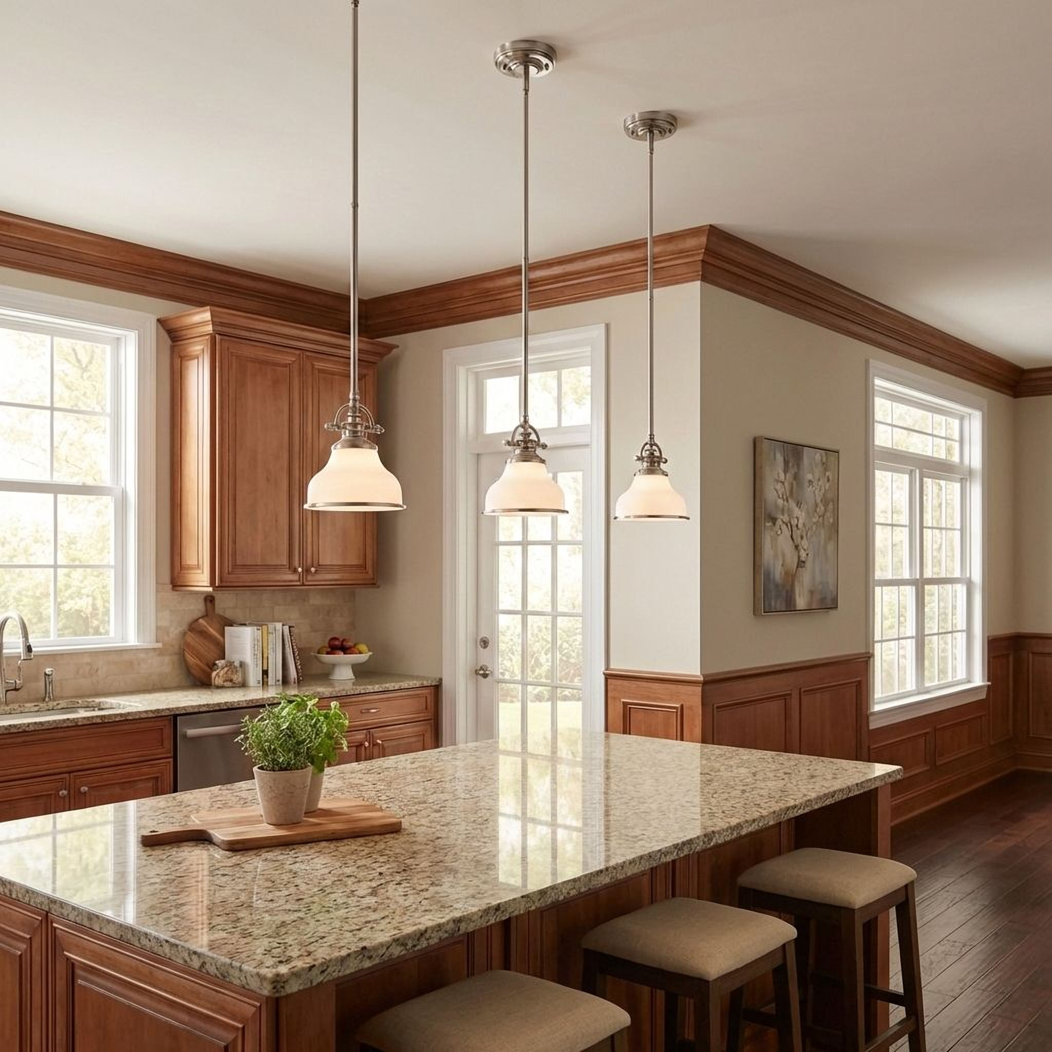 Quoizel Grant Mini Pendant závěsné svítidlo brushed nickel opálové