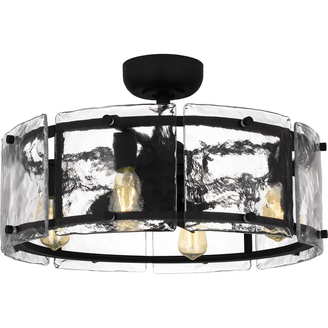 Quoizel Fortress Fan světlo na ventilátor earth black sklo