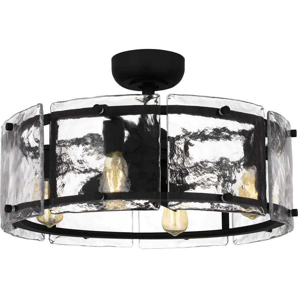 Quoizel Fortress Fan světlo na ventilátor earth black sklo