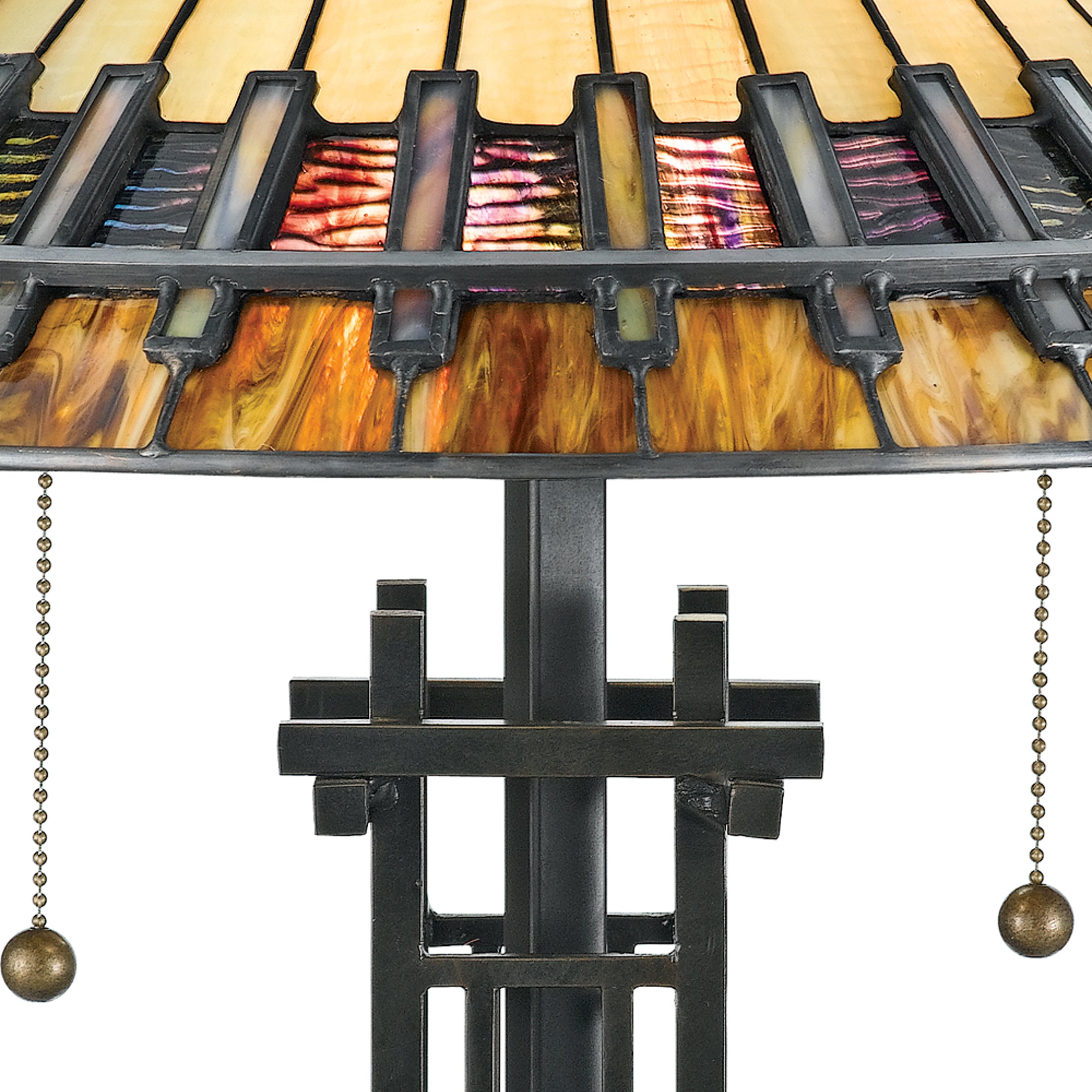 Quoizel Chastain stolní lampa černá vitráž