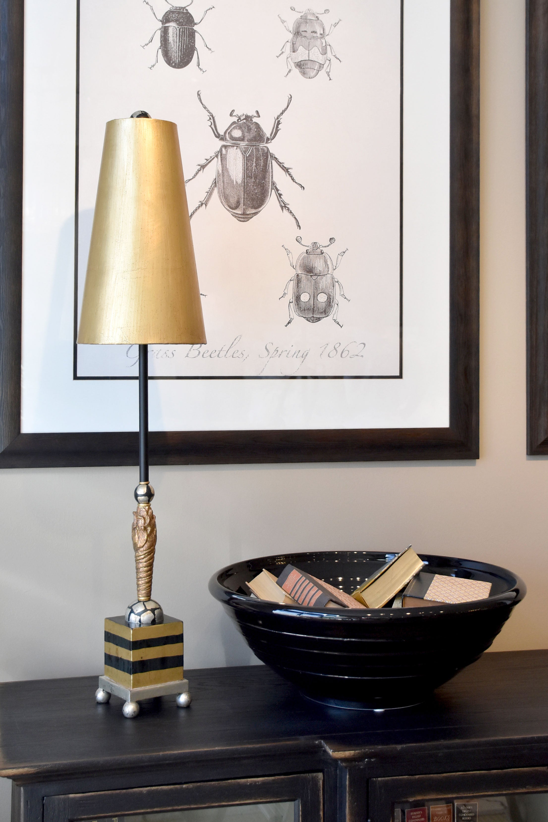 Gilded Nola Noma Luxe stolní lampa černo-zlatá teplé světlo