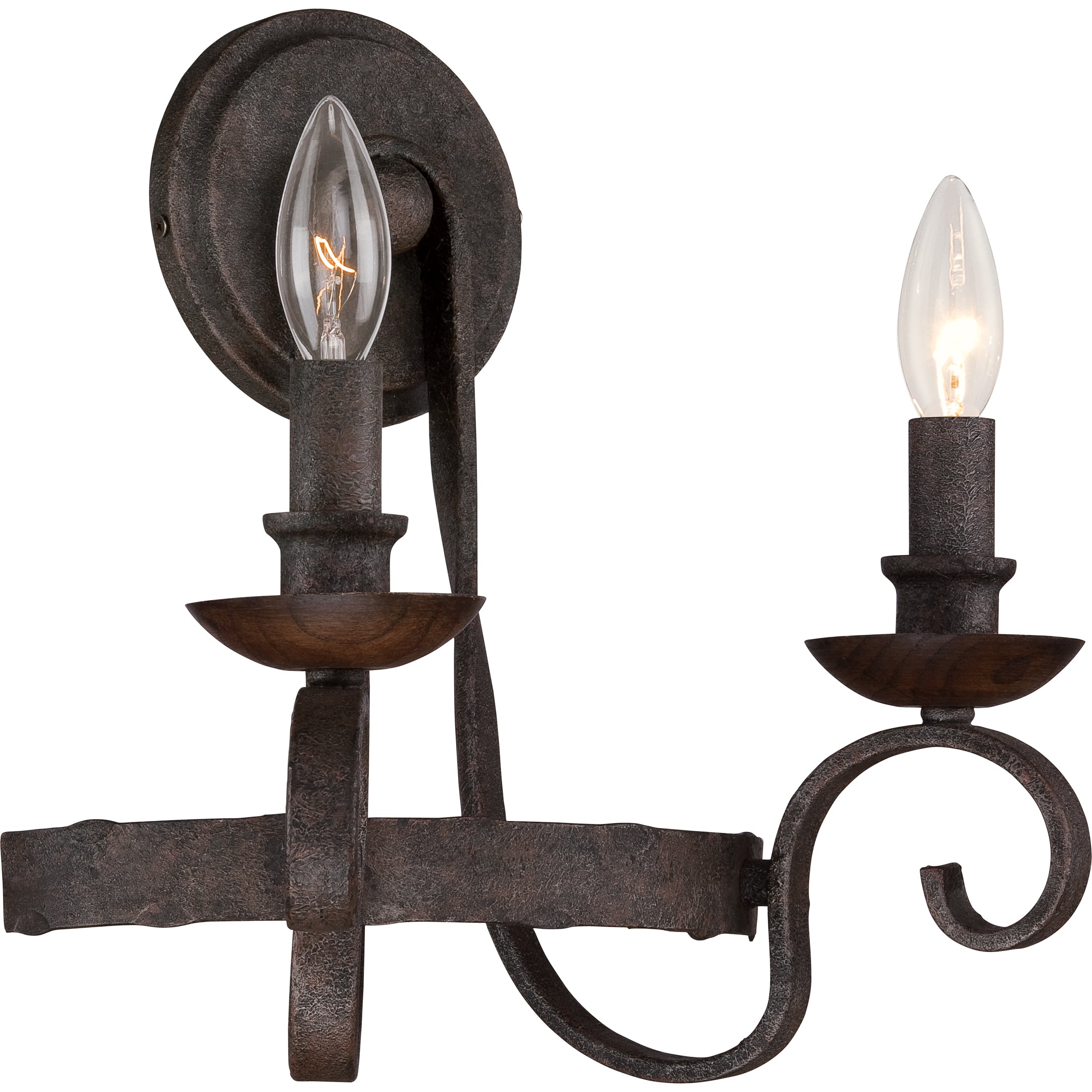 Quoizel Noble nástěnné svítidlo rustic black dřevo