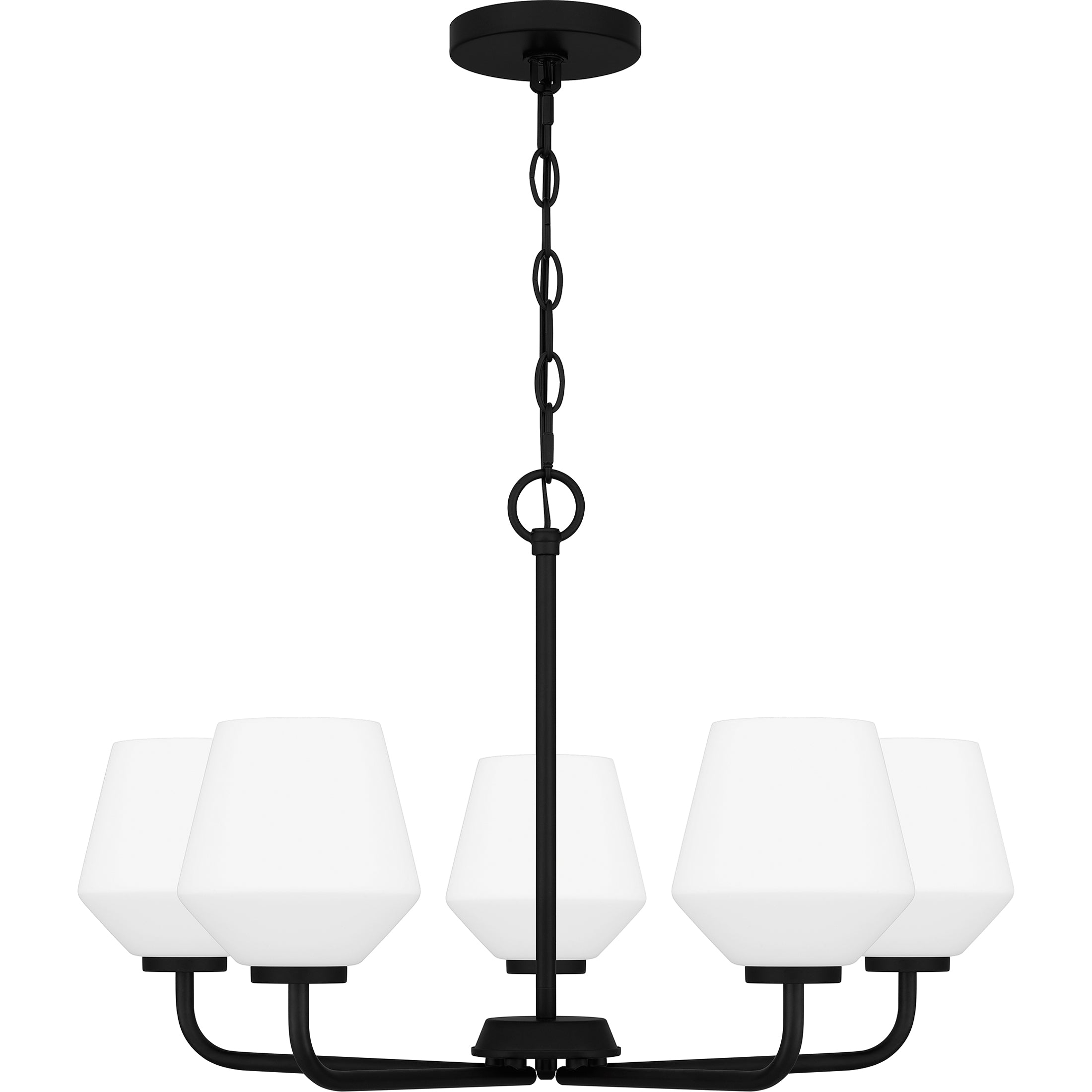 Quoizel Nielson Chandelier lustr matte black opálové sklo