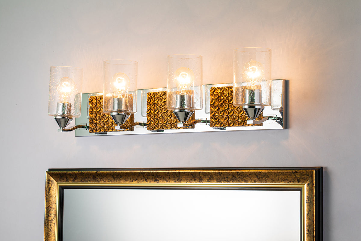 Gilded Nola Arcadia 4 Light Bath Bar koupelnové svítidlo sklo