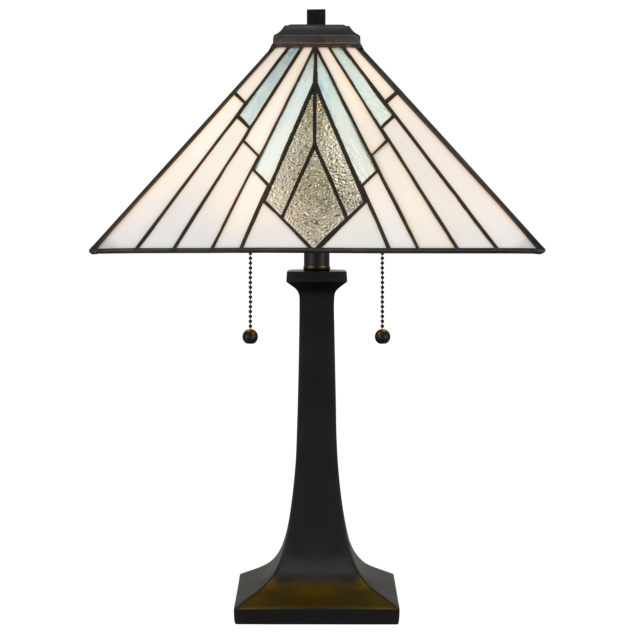 Quoizel Duvane stolní lampa matná černá vitráž