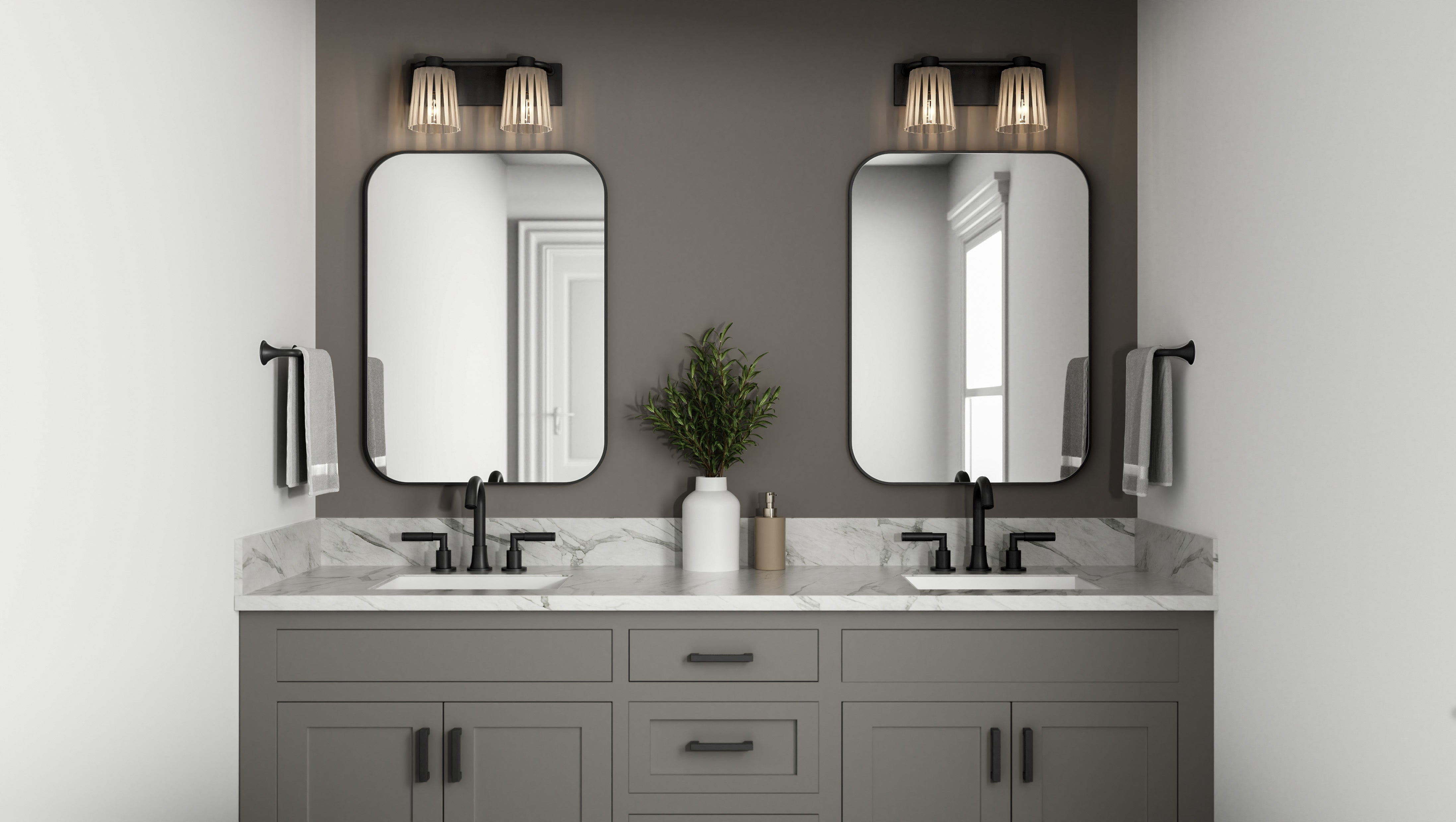 Quoizel Gray Bath Light koupelnové svítidlo 2 světla černé