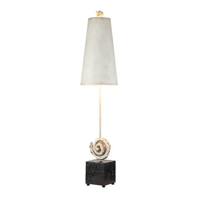 Gilded Nola Swirl stolní lampa kostní bílá