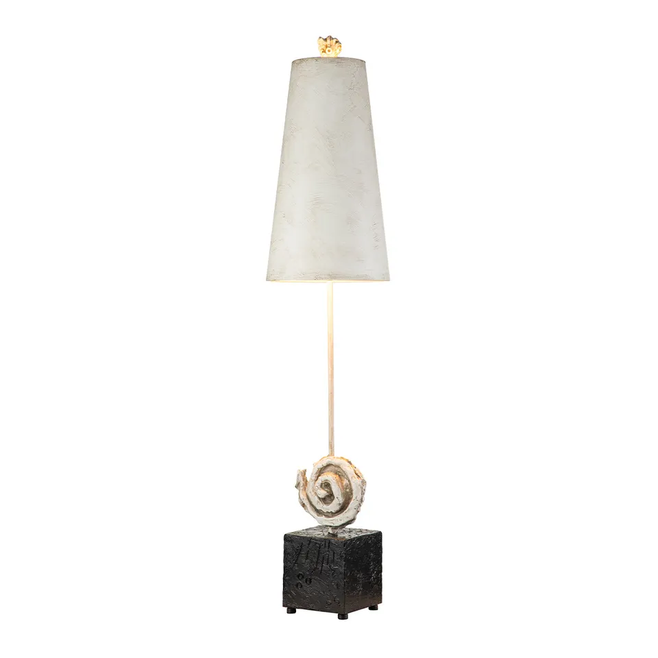 Gilded Nola Swirl stolní lampa kostní bílá