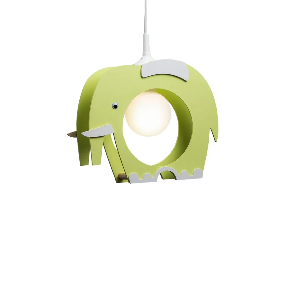 Elobra Elefant závěsná dětská lampa světle zelená