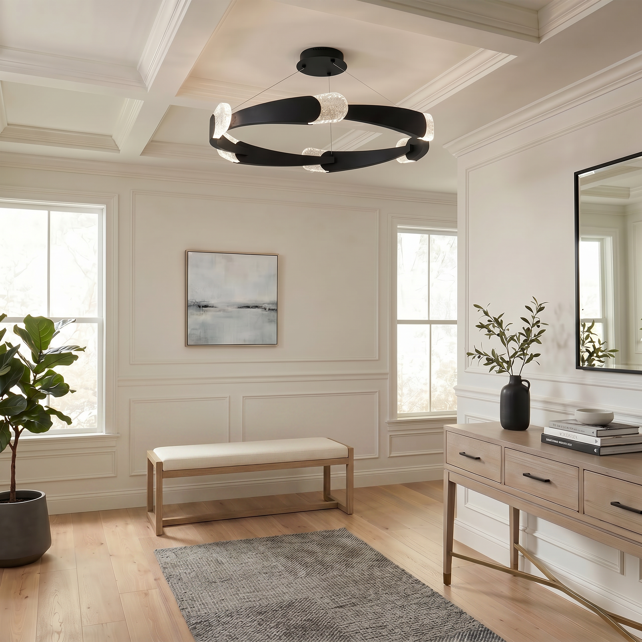 Quoizel Saffron Semi-Flush stropní svítidlo matte black LED