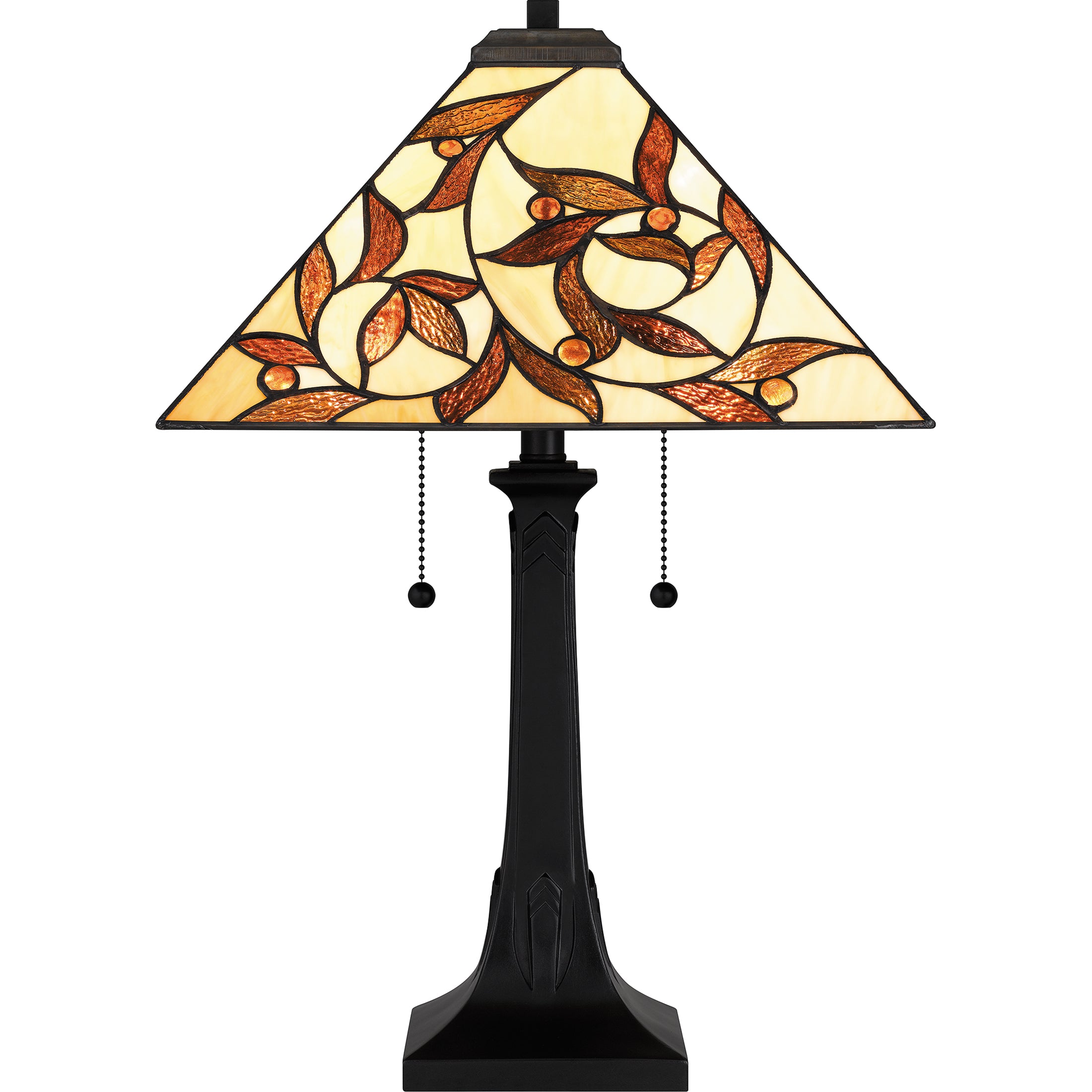 Quoizel Zion stolní lampa Matte Black vitráž