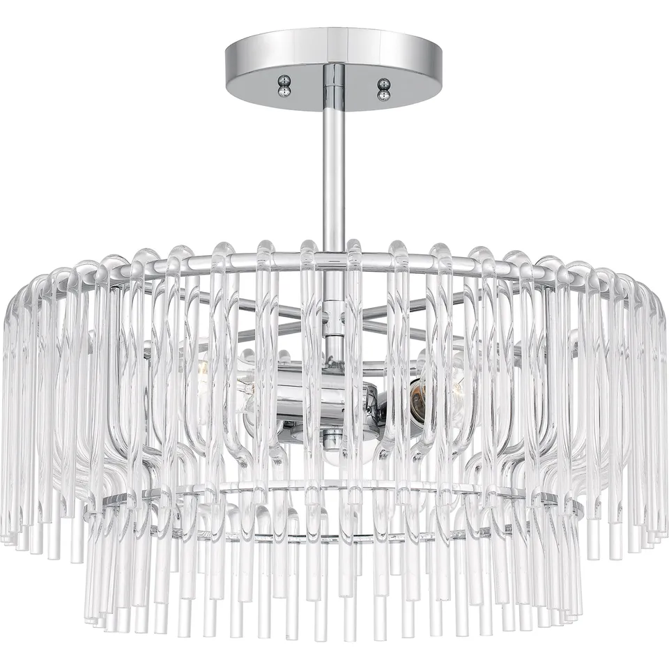 Quoizel Tayshia Semi-Flush stropnice chrom se sklem