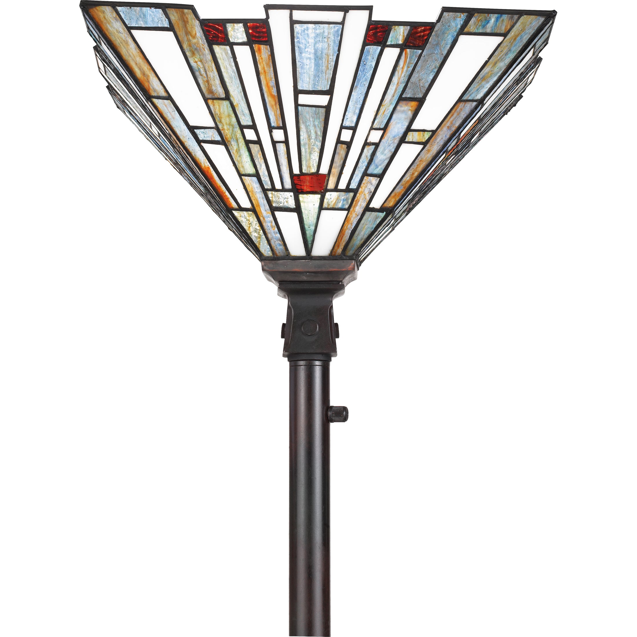 Quoizel Maybeck stojací lampa 2 světla bronz vitráž