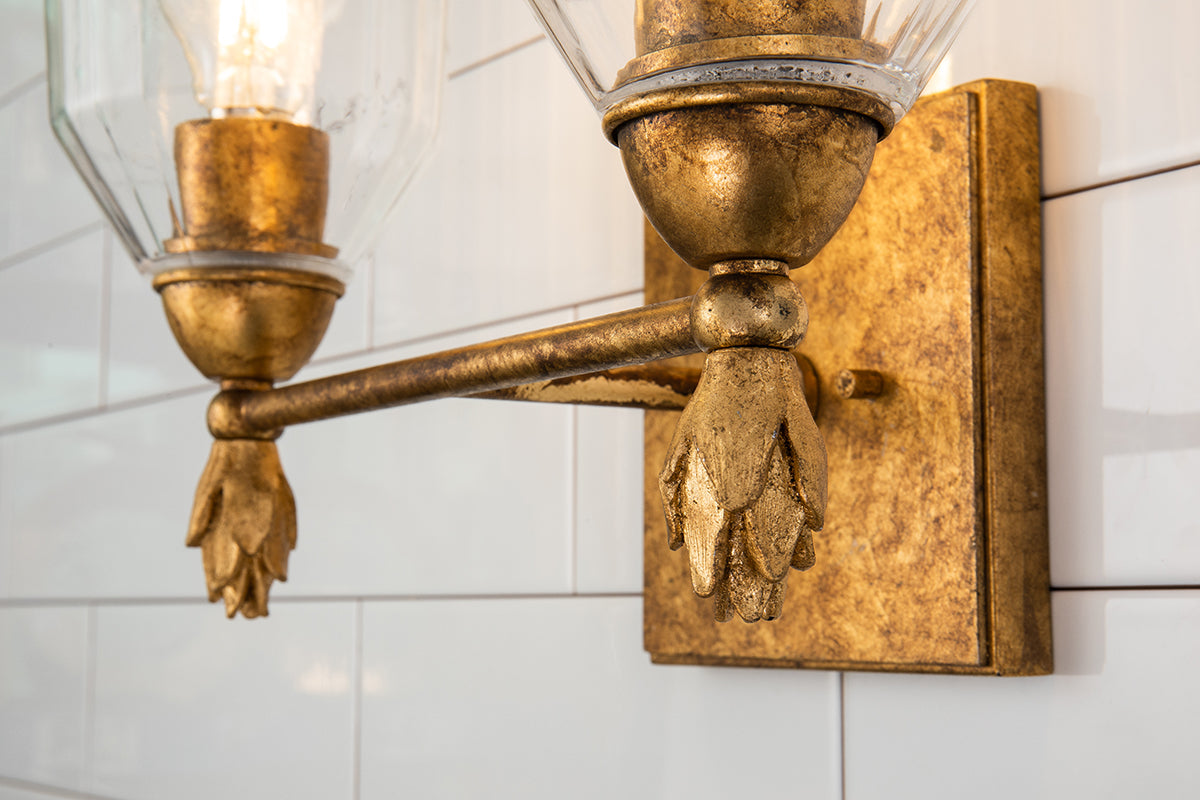 Gilded Nola Felice 2 Light nástěnné svítidlo čiré sklo
