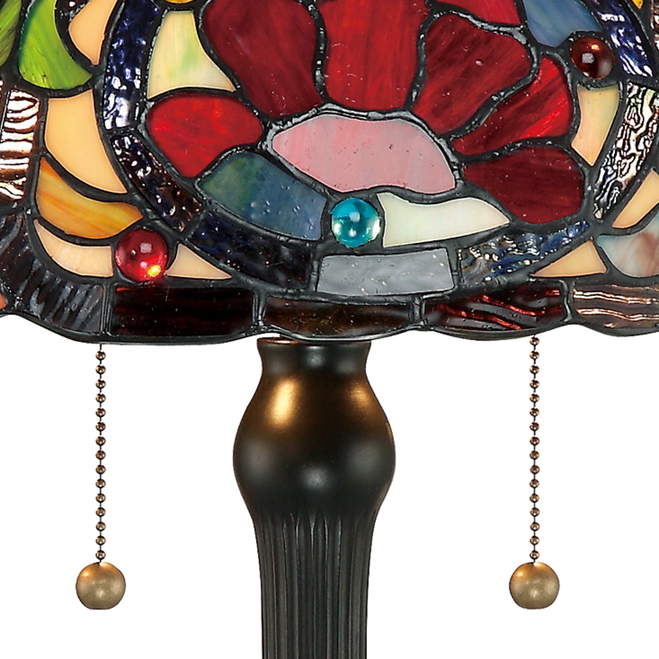 Quoizel Larissa Table stolní lampa bronz vitráž
