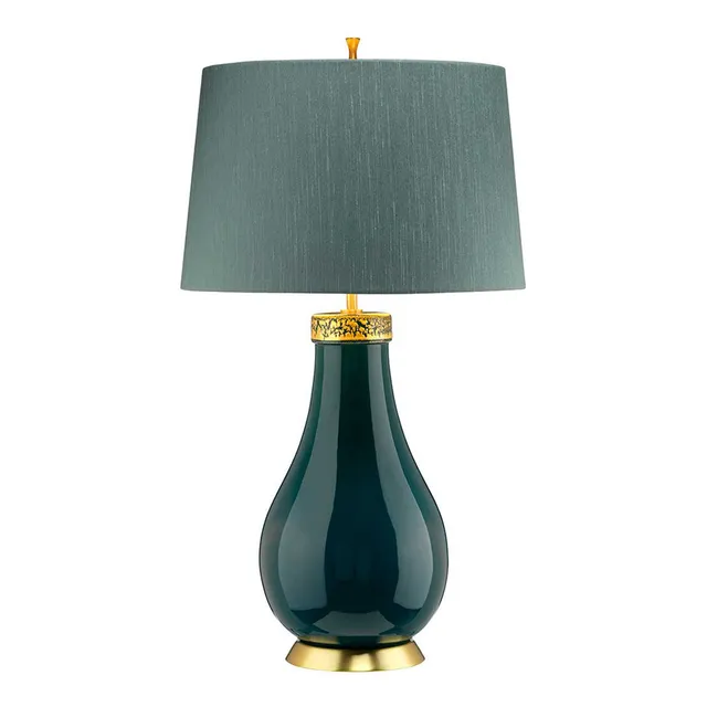 Gilded Nola Havering stolní lampa tyrkysová