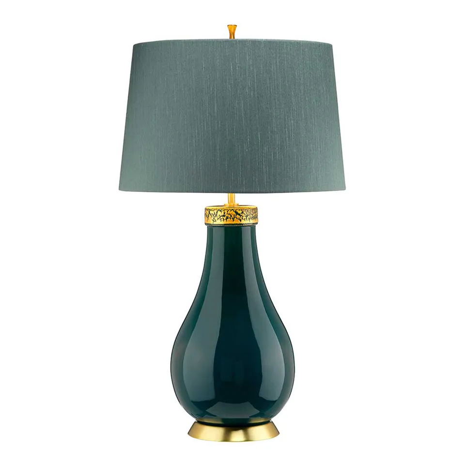 Gilded Nola Havering stolní lampa tyrkysová