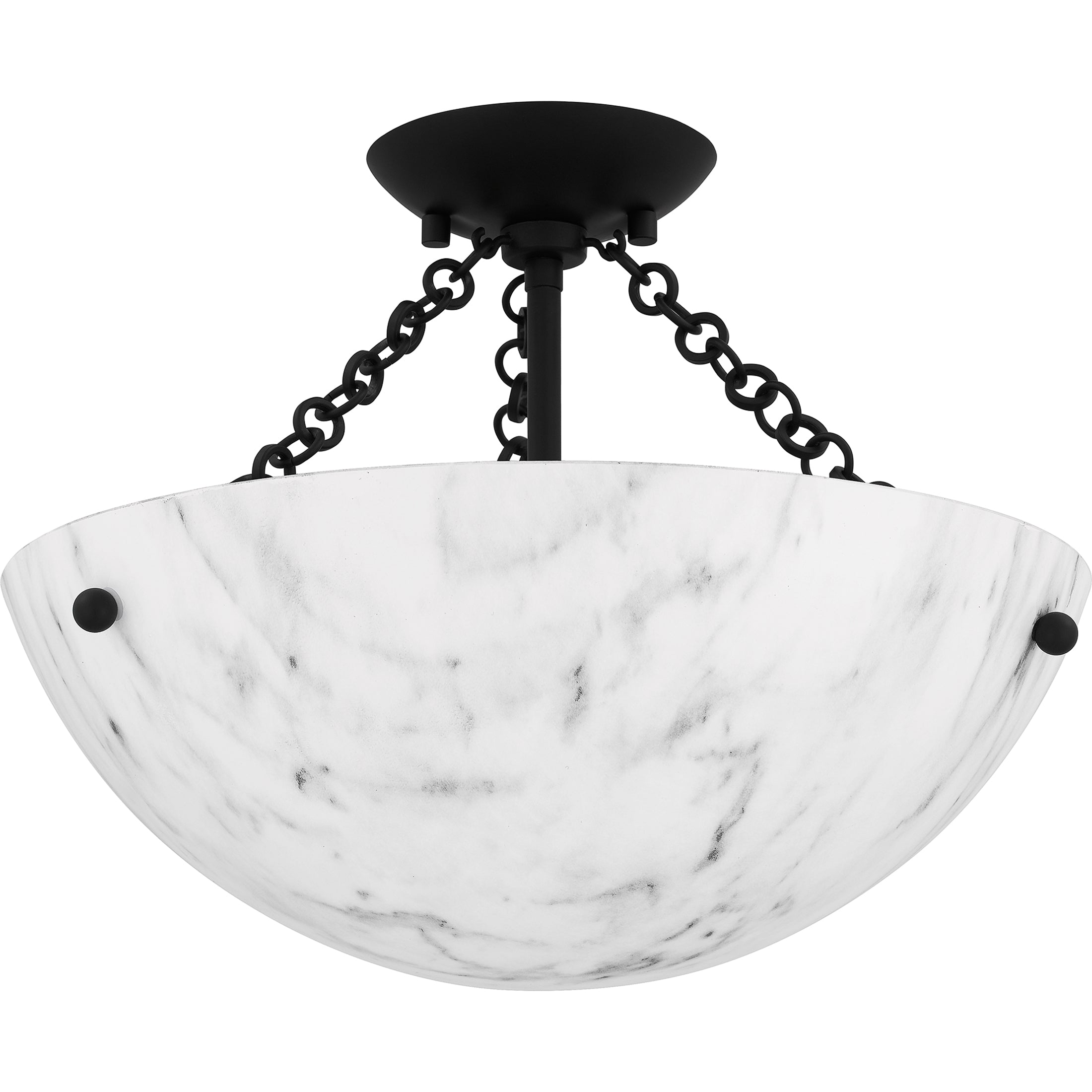 Quoizel Baylor Semi-Flush stropní svítidlo zlaté alabastr