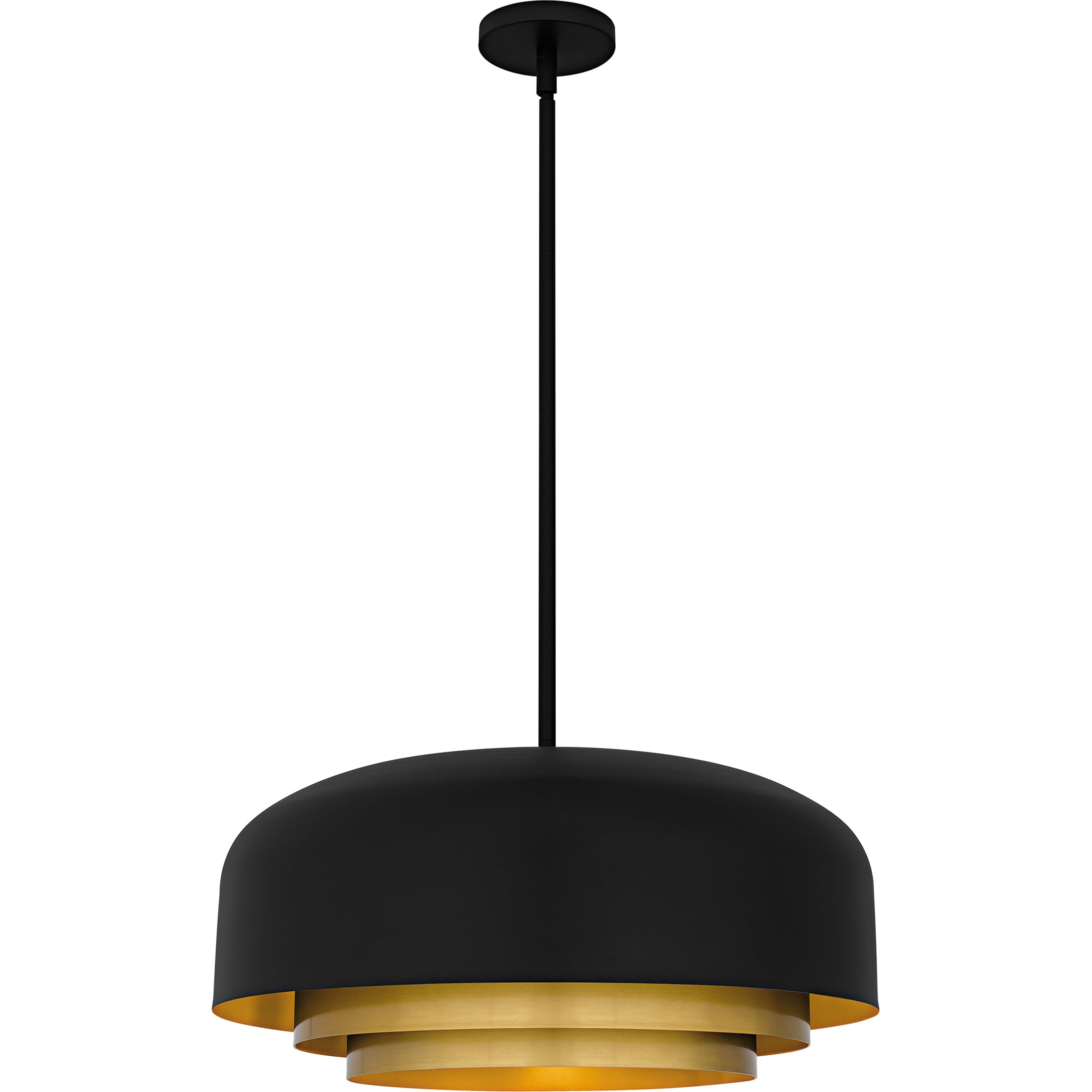 Quoizel Frankie pendant matte black 22" W