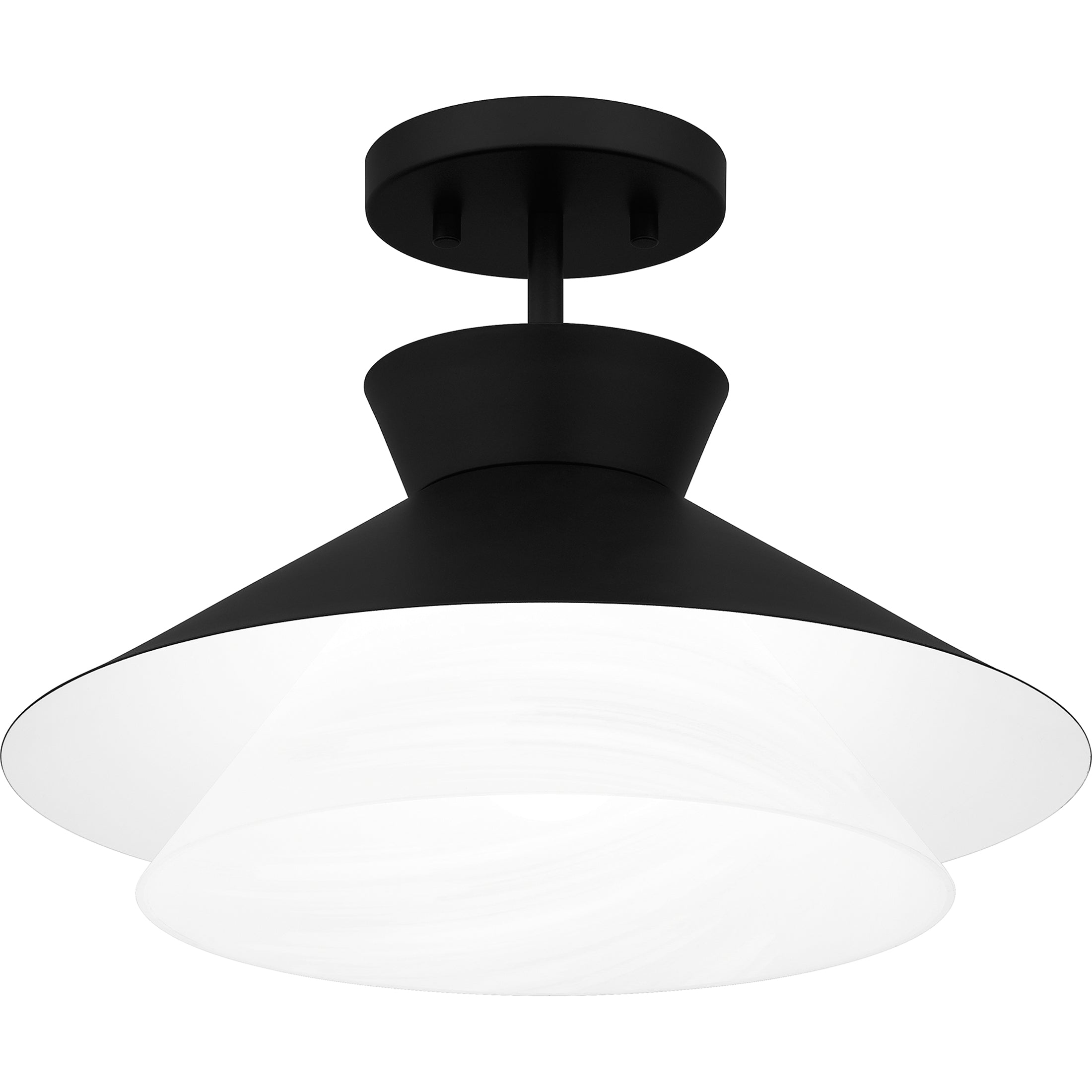 Quoizel Lionel Semi-Flush stropní svítídlo black alabastr