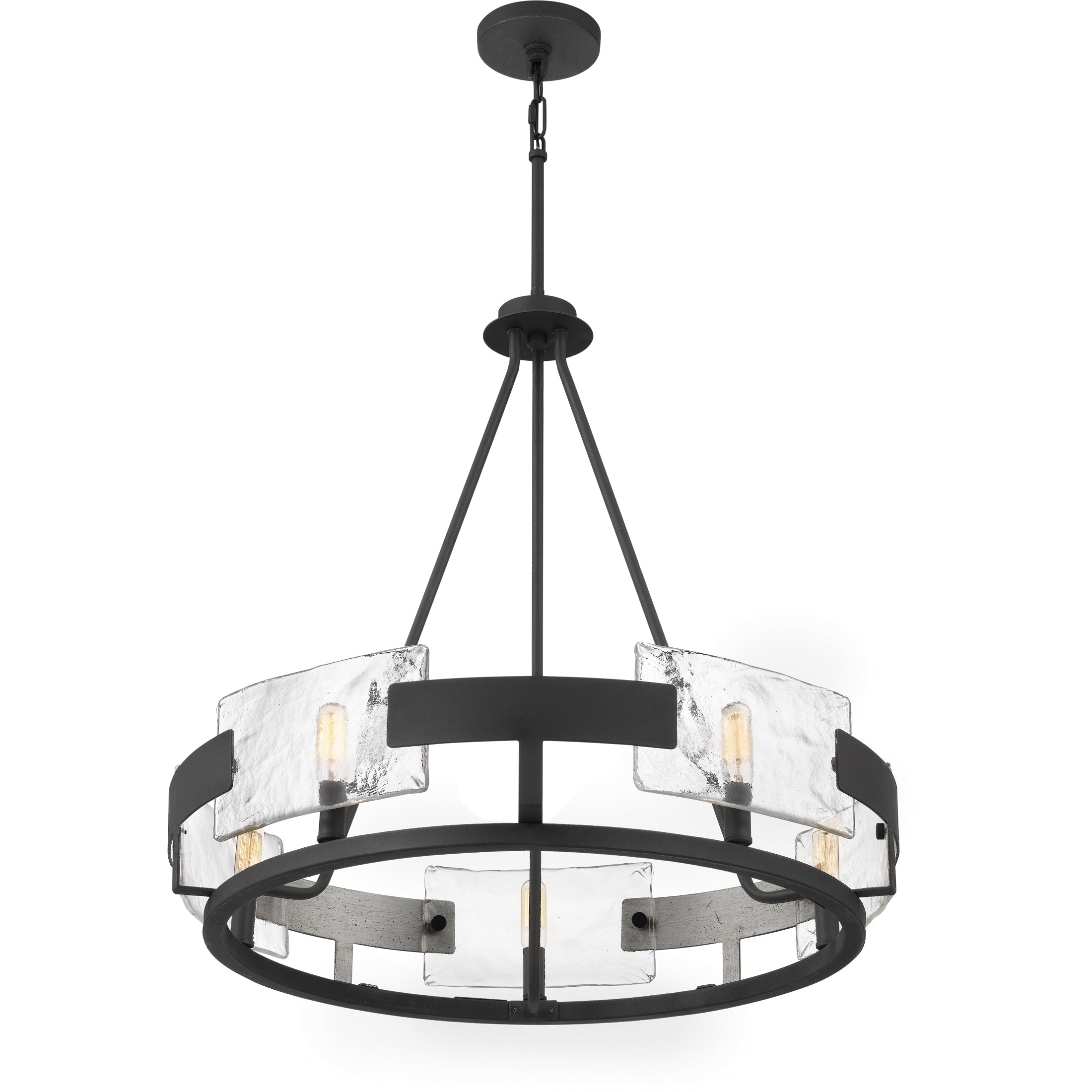 Quoizel Stratum lustr royal ebony skleněné panely
