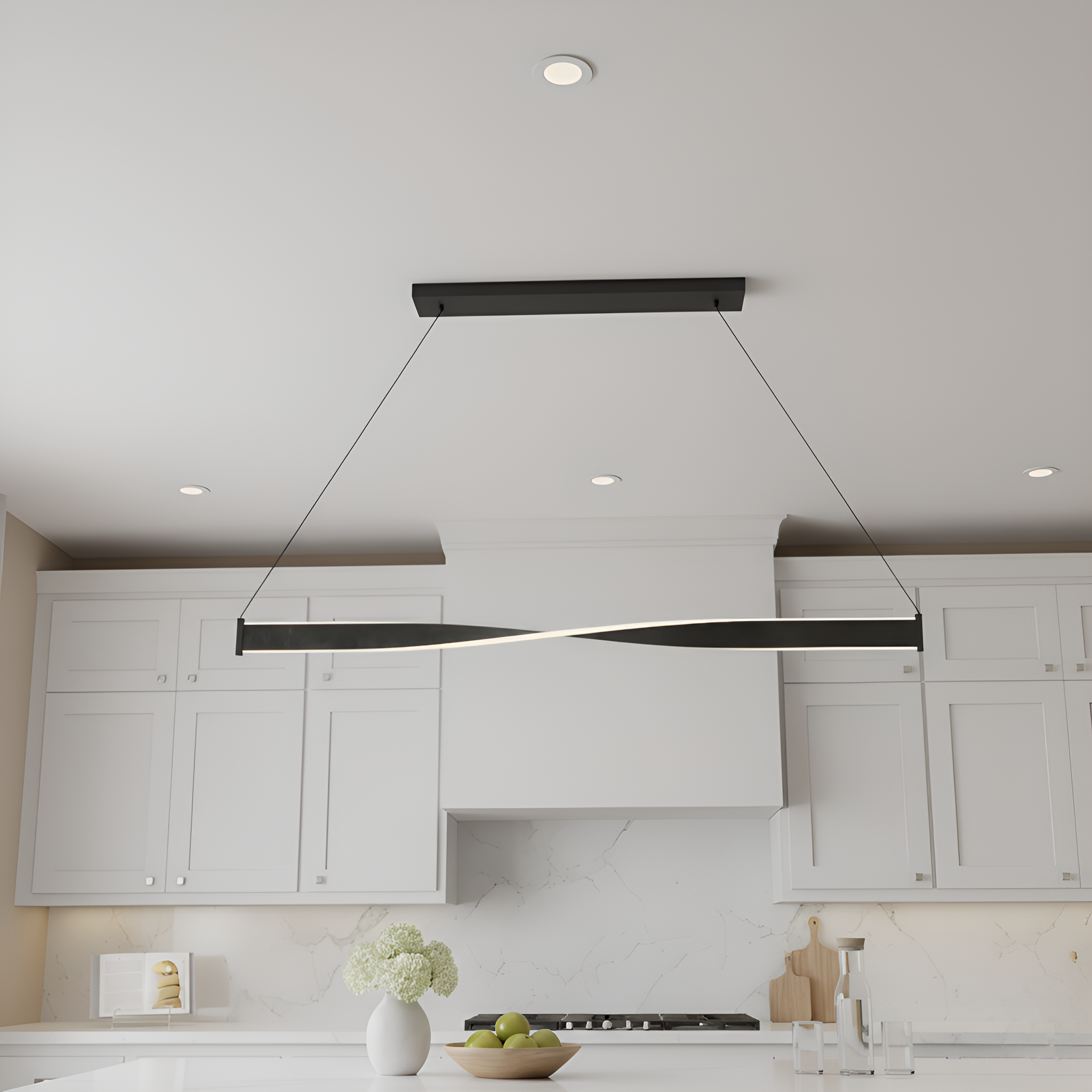 Quoizel Porter lineární LED lustr černá Old Black