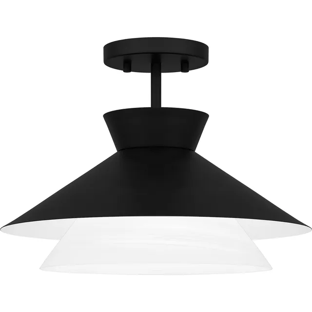 Quoizel Lionel Semi-Flush stropní svítídlo black alabastr
