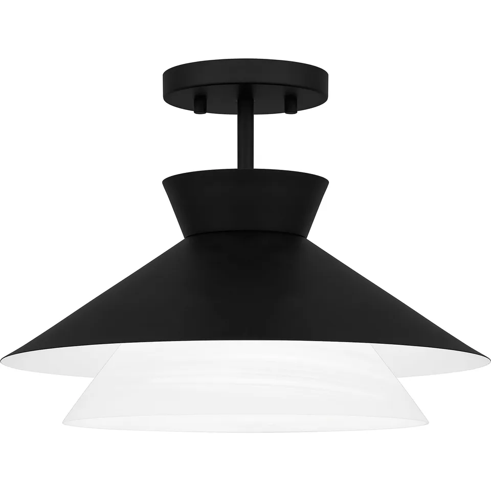 Quoizel Lionel Semi-Flush stropní svítídlo black alabastr