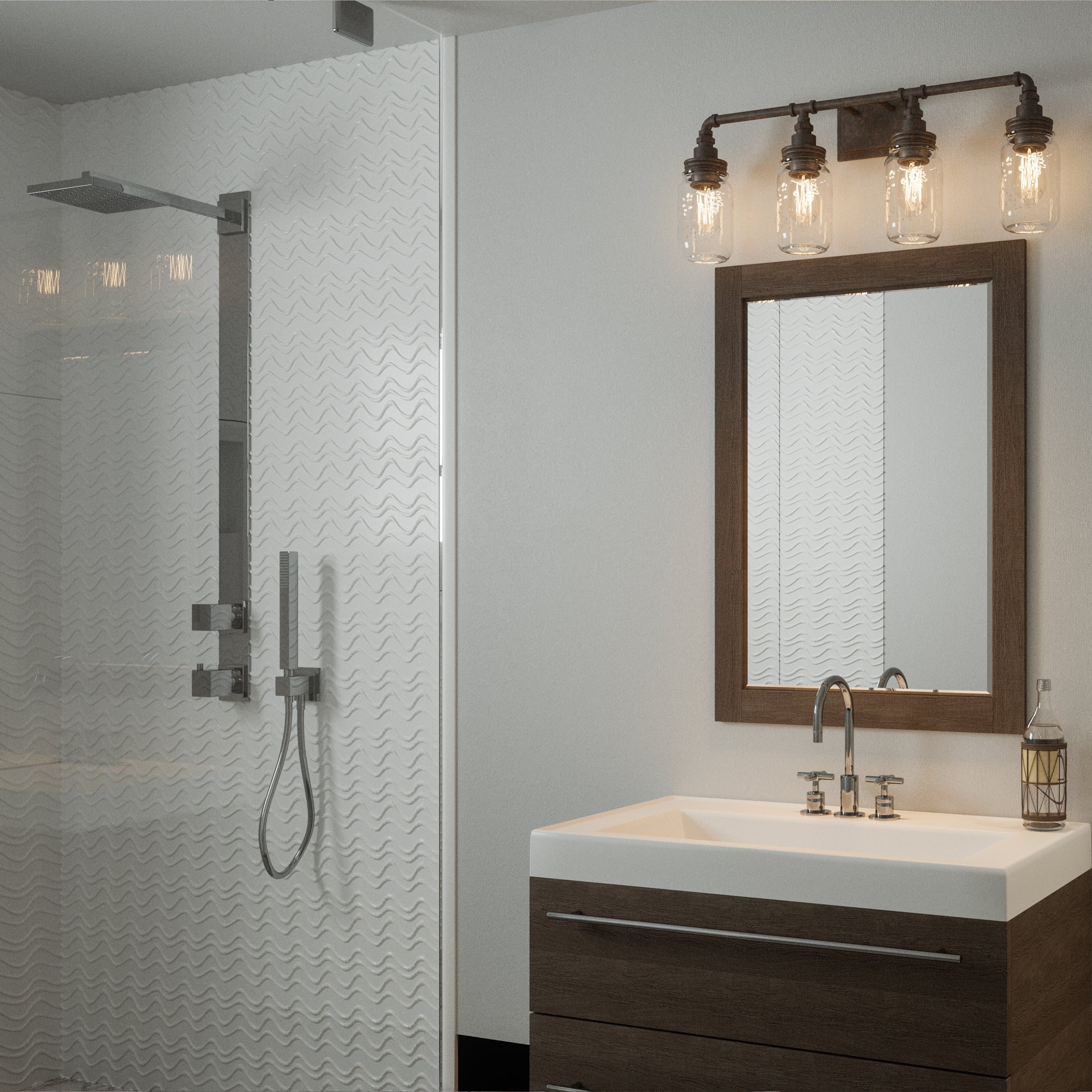 Quoizel Squire koupelnové nástěnné svítídlo Rustic Black
