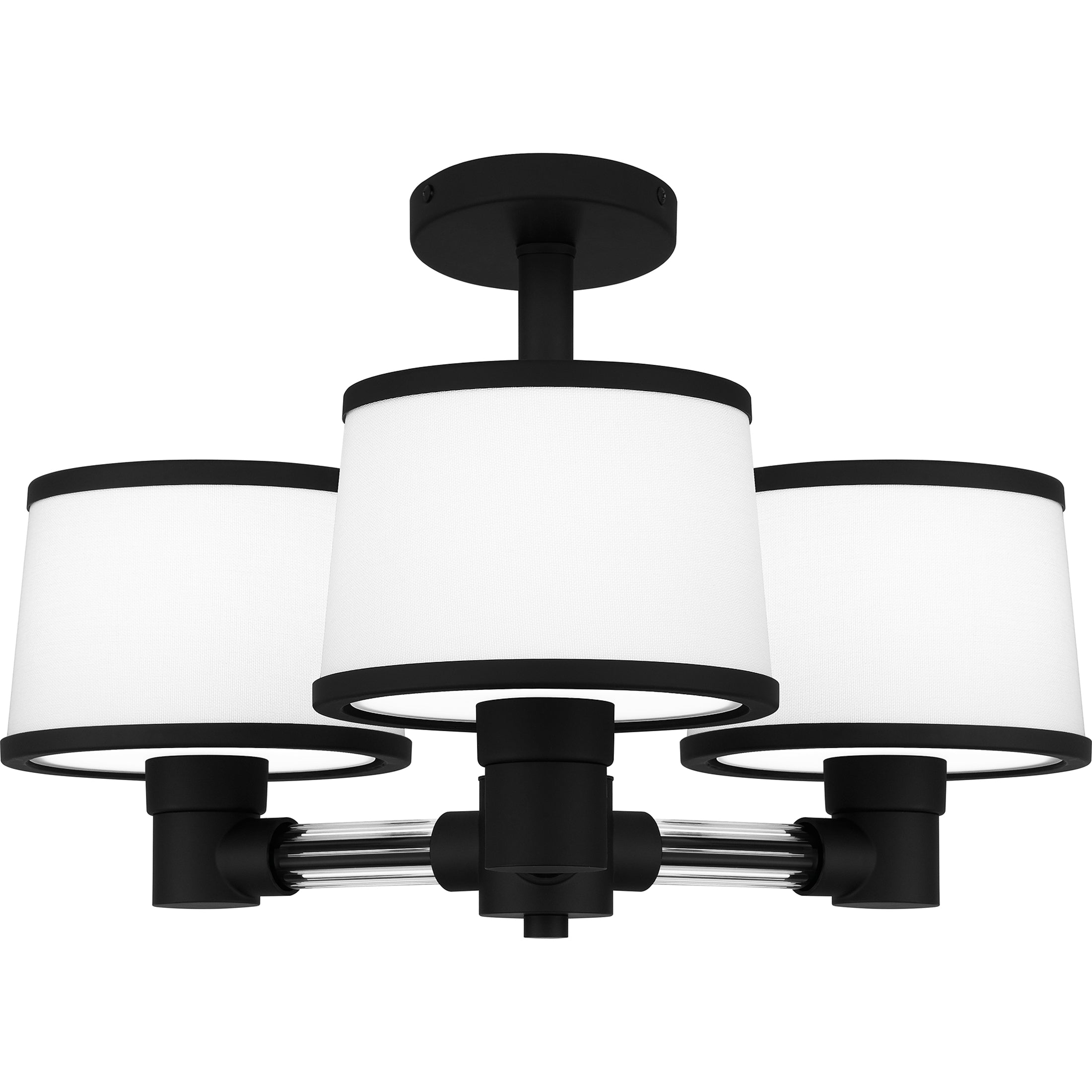 Quoizel Kylen Semi-Flush stropní svítídlo matná černá s textilií