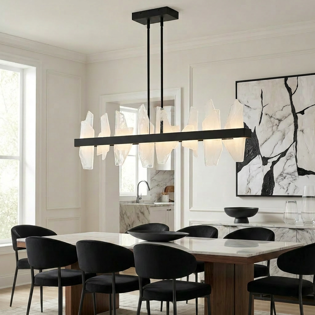 Quoizel Aurelia Island Light lustr soft gold se sklem