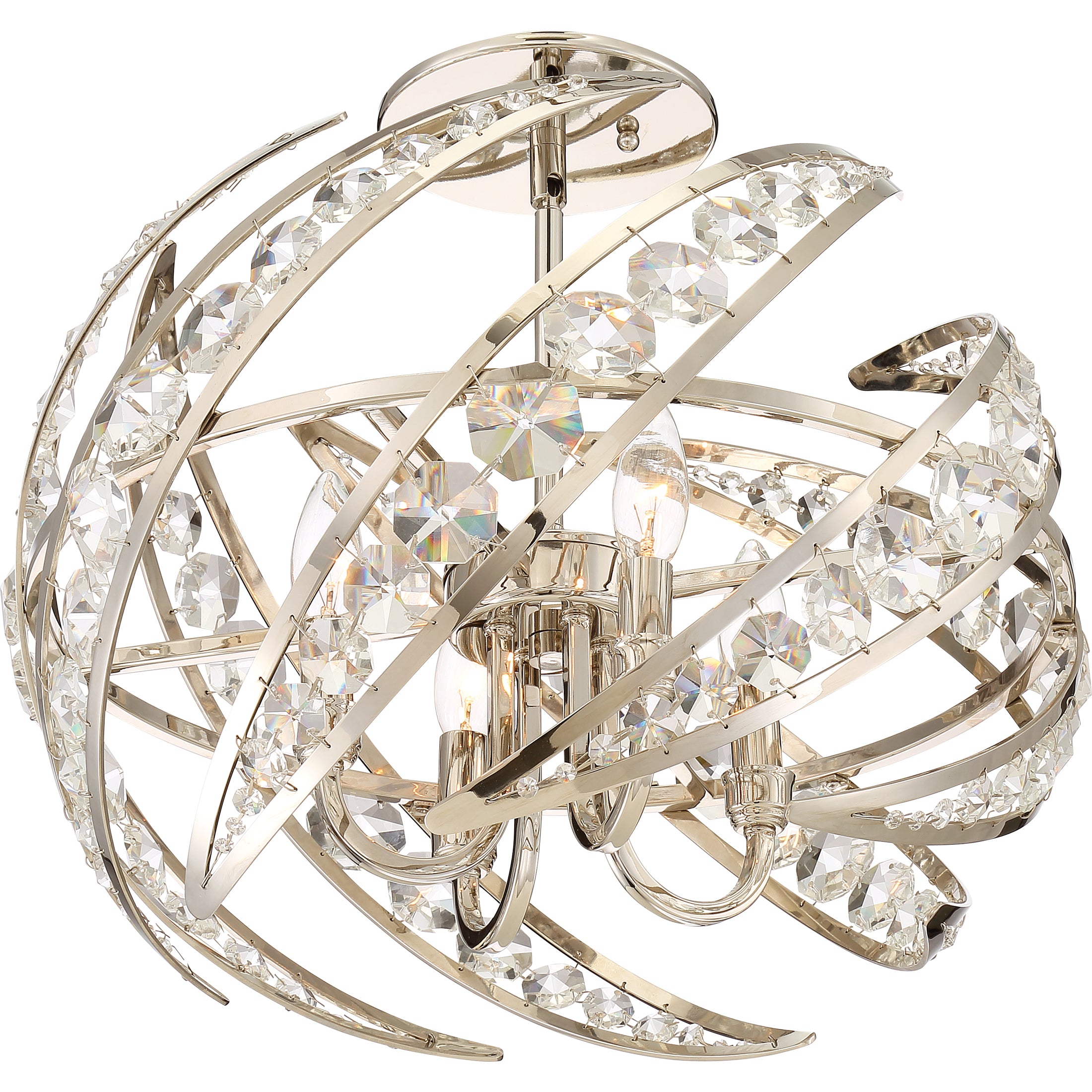 Quoizel Crescent stropní svítidlo leštěný nikl 62 cm