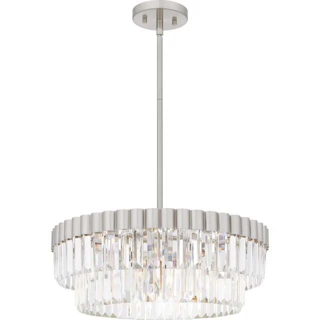 Quoizel Starlight Pendant lustr brushed nickel křišťál