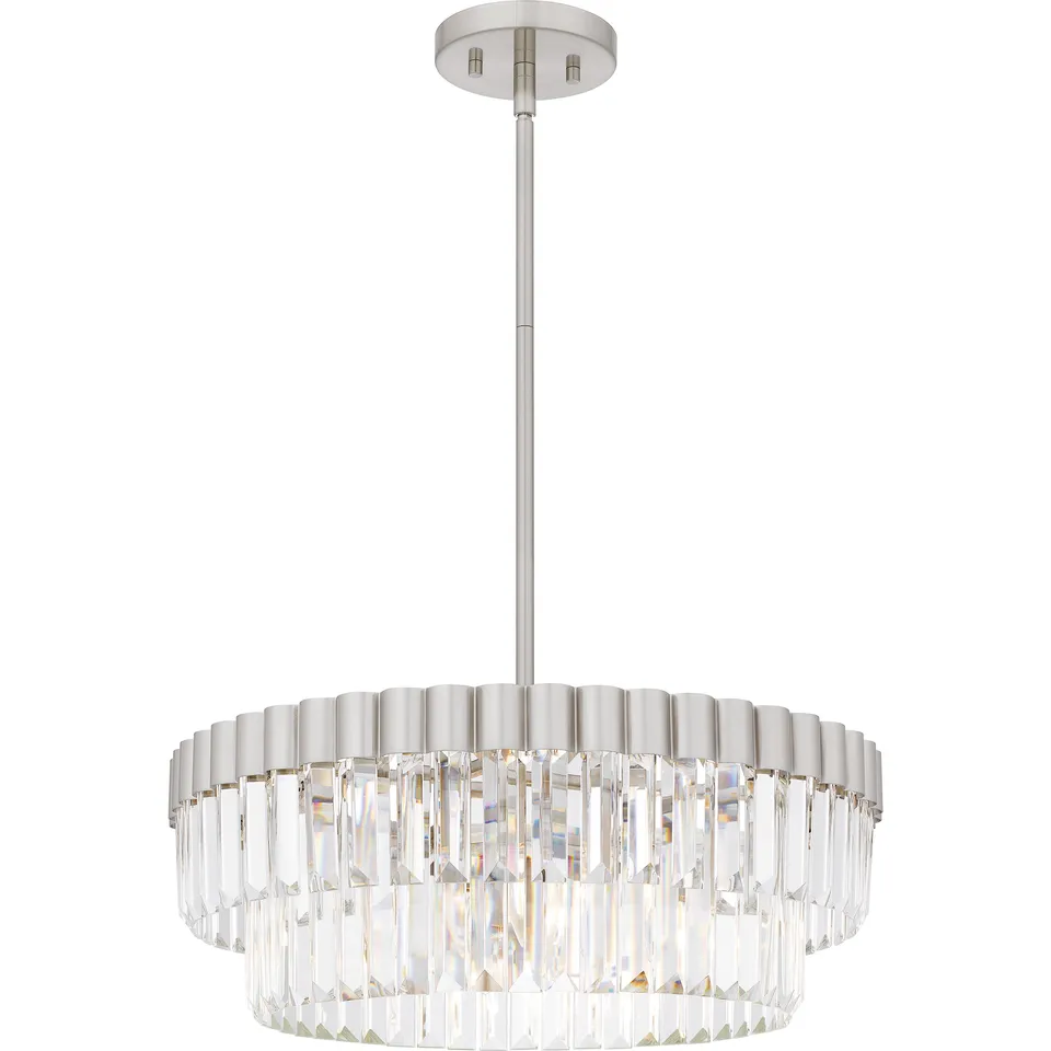 Quoizel Starlight Pendant lustr brushed nickel křišťál