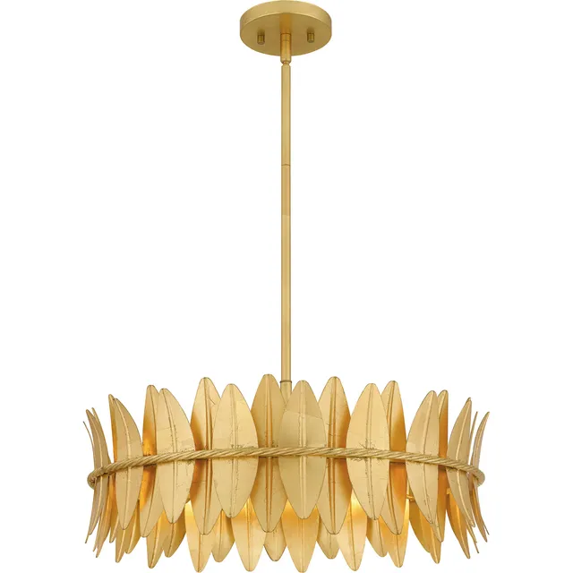 Quoizel Liza závěsná lampa Gold Leaf