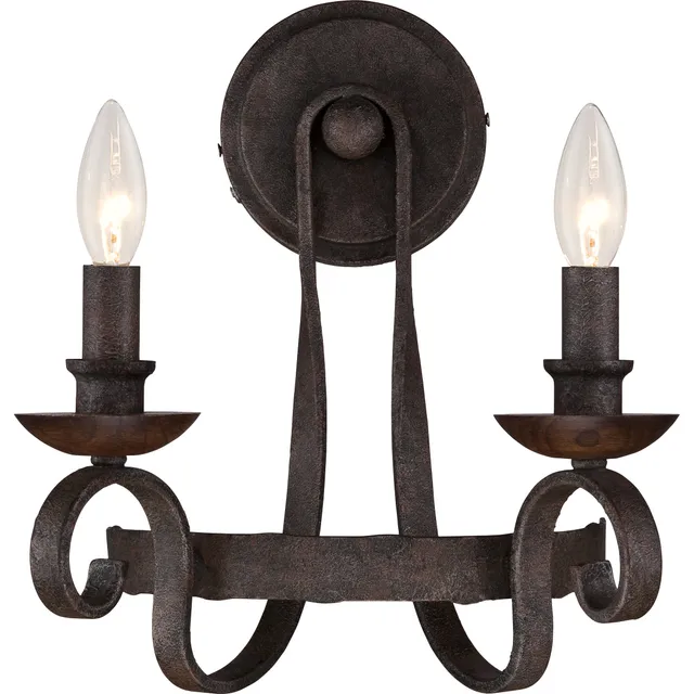 Quoizel Noble nástěnné svítidlo rustic black dřevo