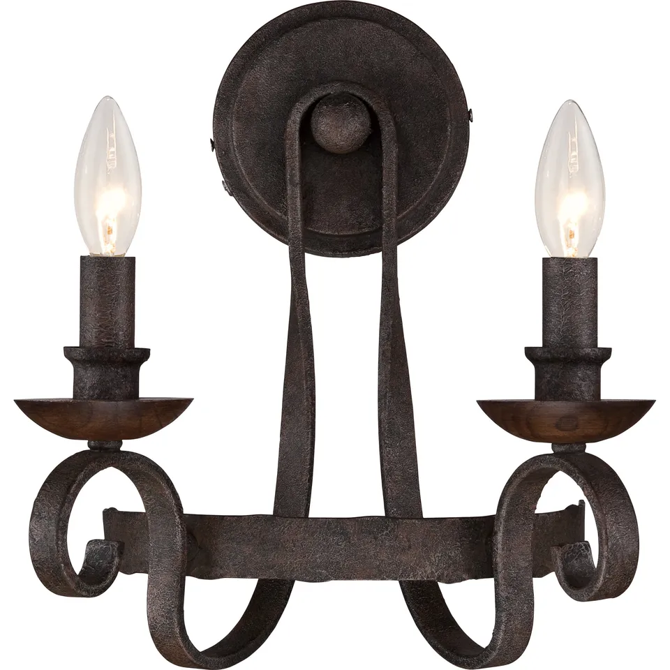 Quoizel Noble nástěnné svítidlo rustic black dřevo