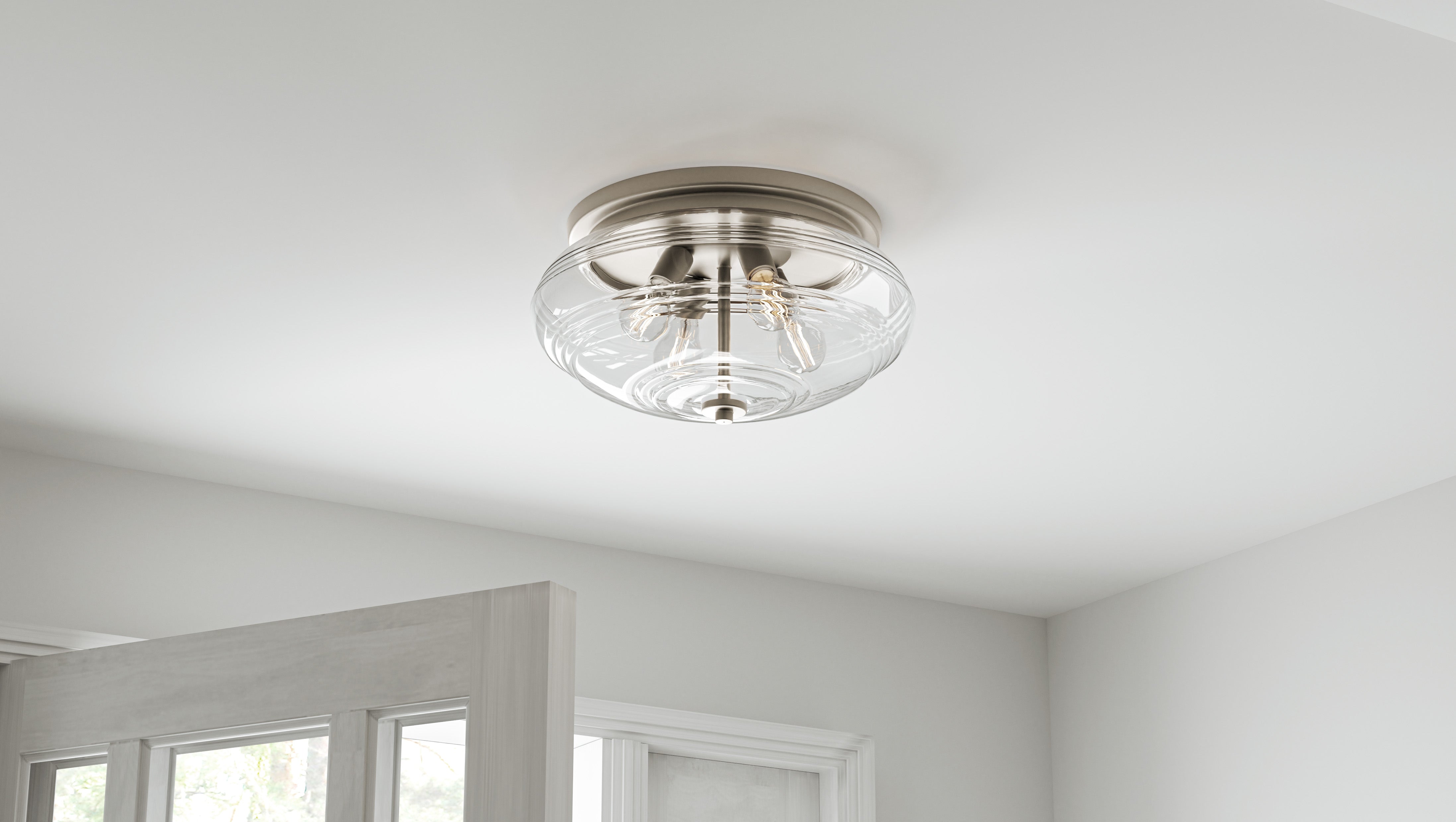 Quoizel Gatonby Flush Mount stropní světlo nikl sklo