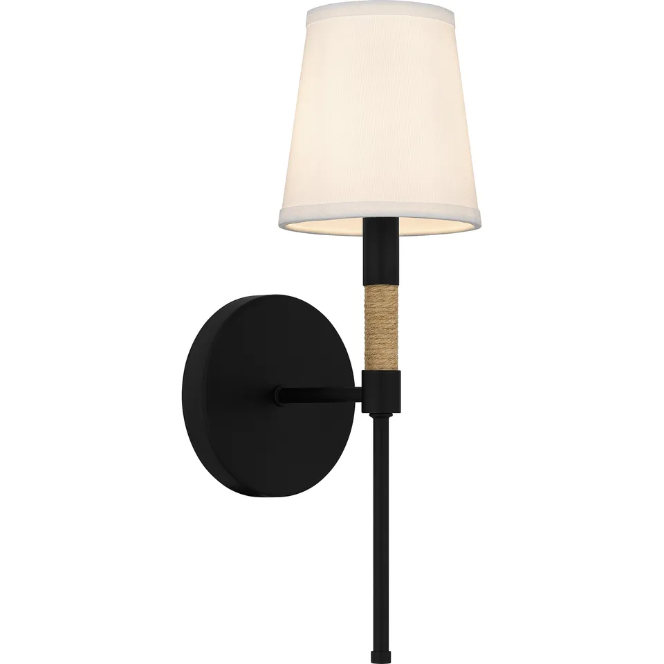 Quoizel Bayside nástěnné svítidlo Matte Black provaz