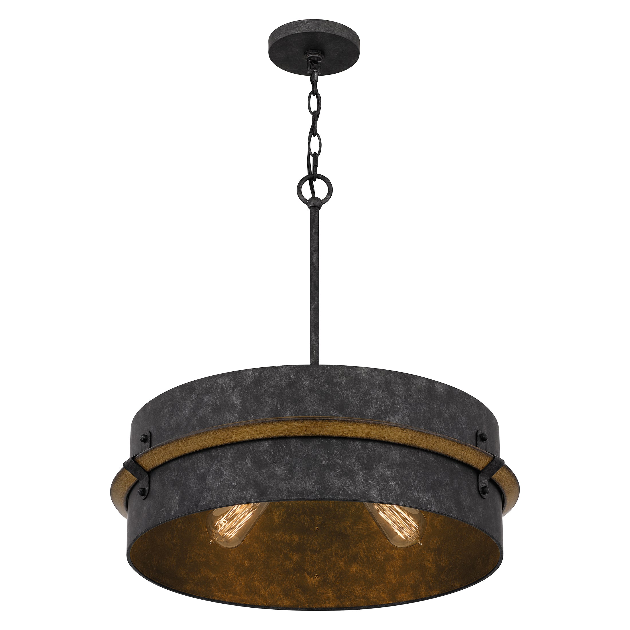 Quoizel Lariat Pendant závěsné svítídlo old black dřevo