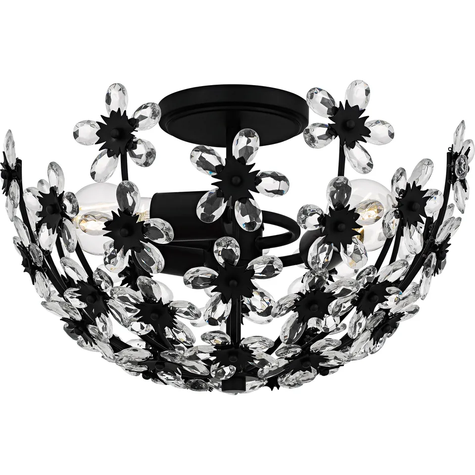 Quoizel Rosemary Semi-Flush stropní svítidlo křišťálové