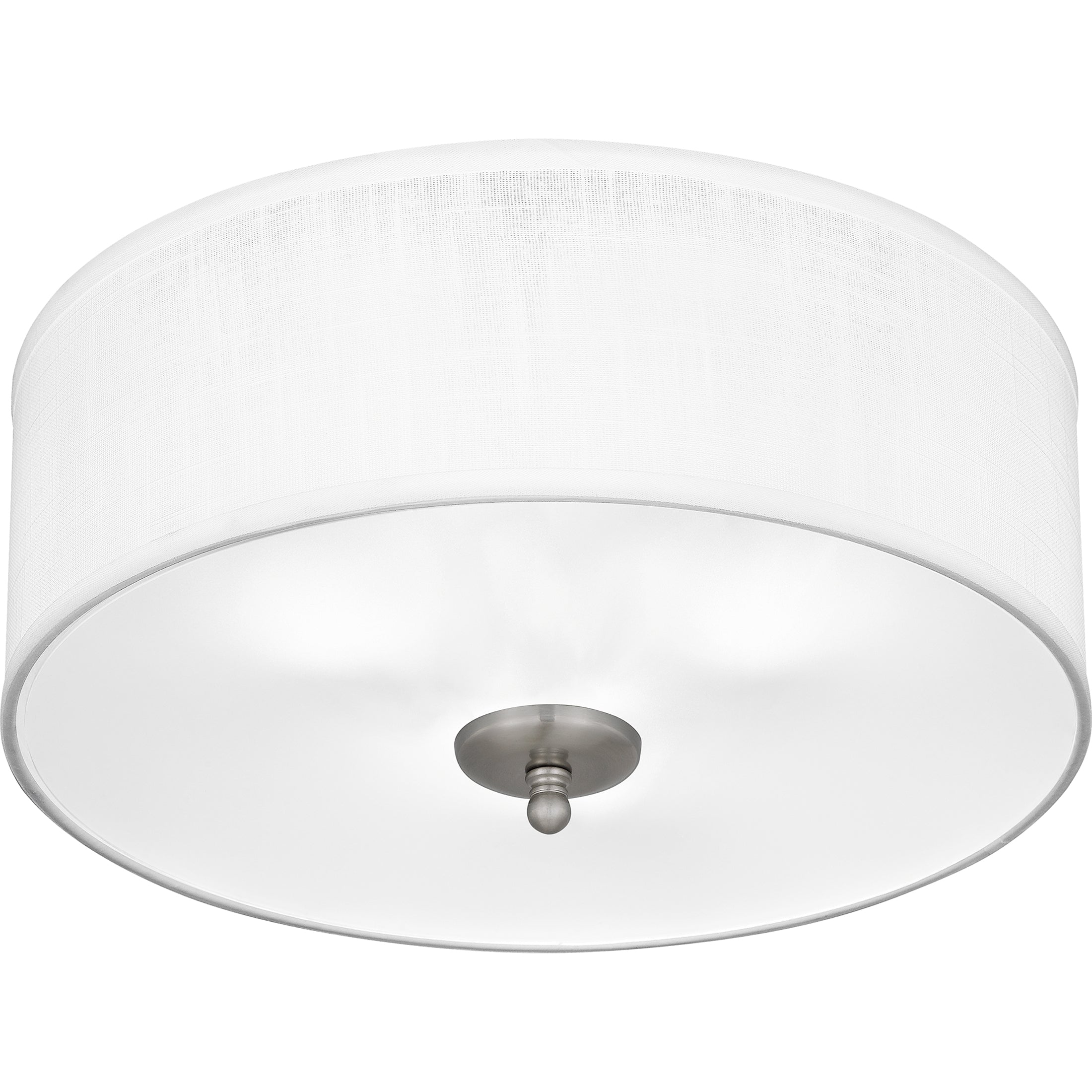 Quoizel Blanche Flush Mount stropní svítídlo Brushed Nickel s látkou