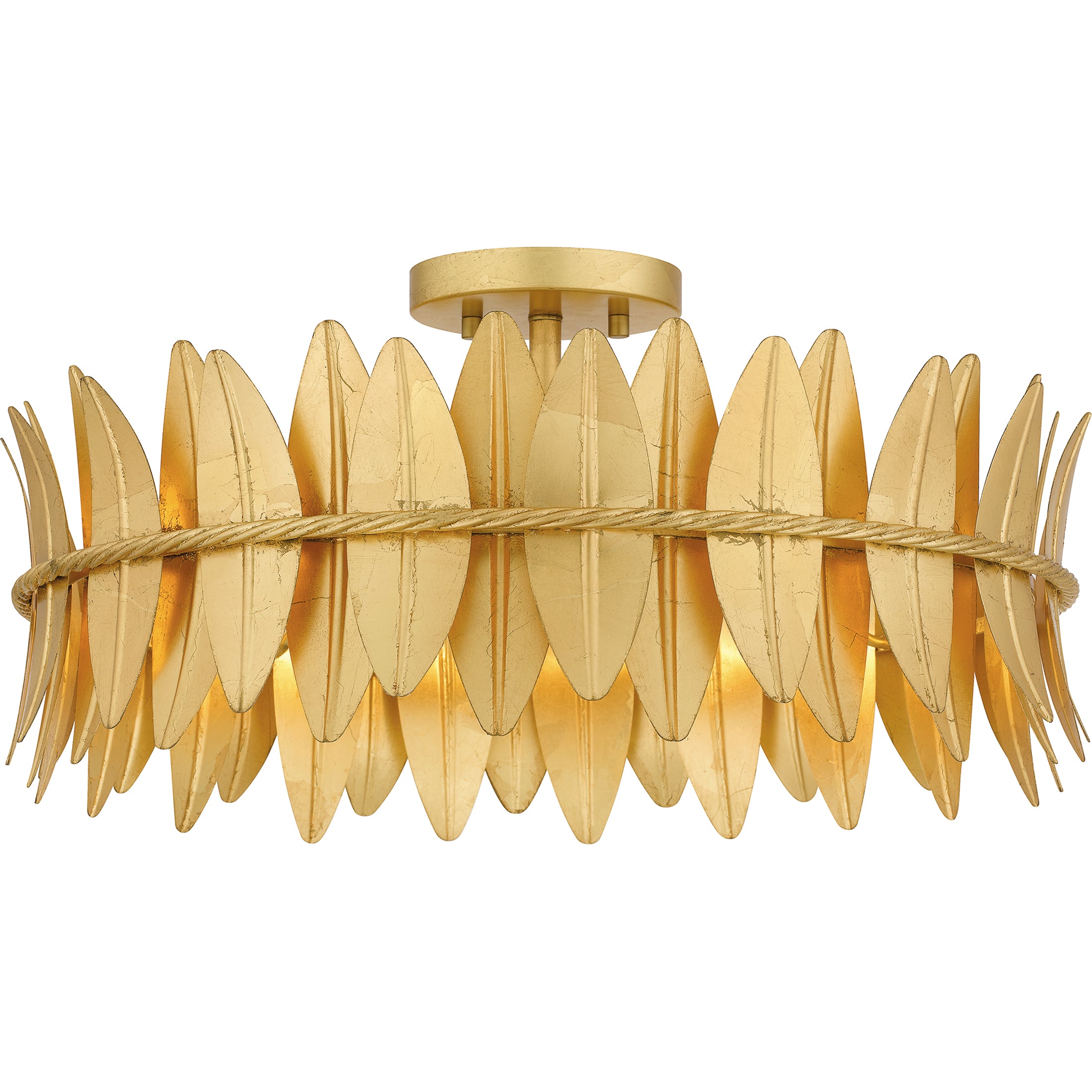 Quoizel Liza Semi-Flush stropní svítídlo 16” Gold Leaf