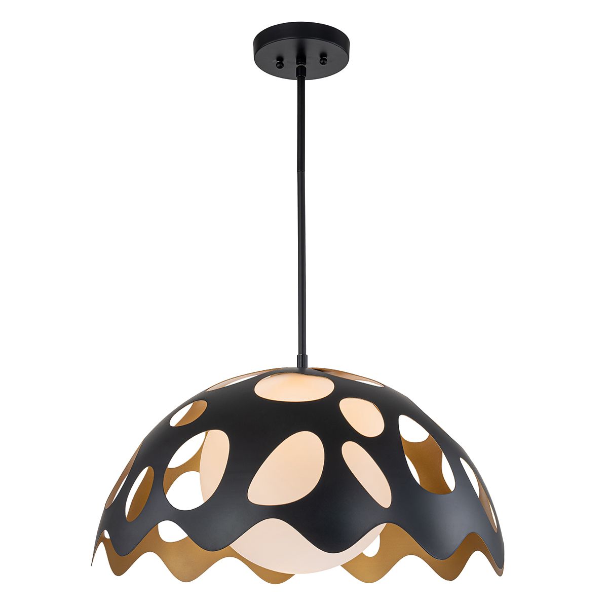 Gilded Nola Pebbles 15 závěsné světlo černá 38 cm