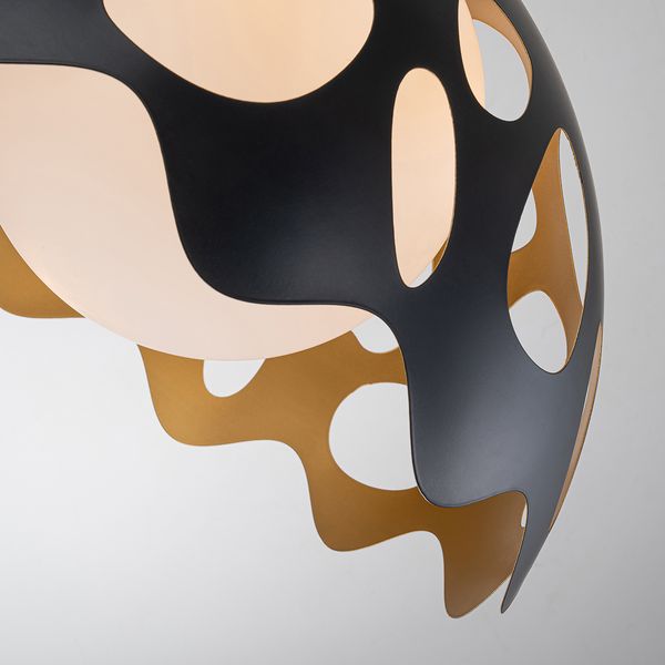 Gilded Nola Pebbles 15 závěsné světlo černá 38 cm