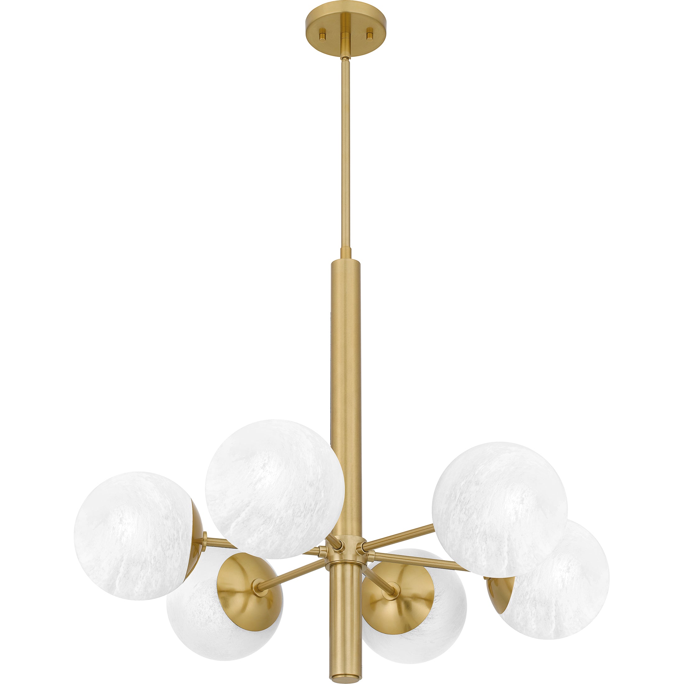 Quoizel Solei lustr Aged Brass skleněné koule